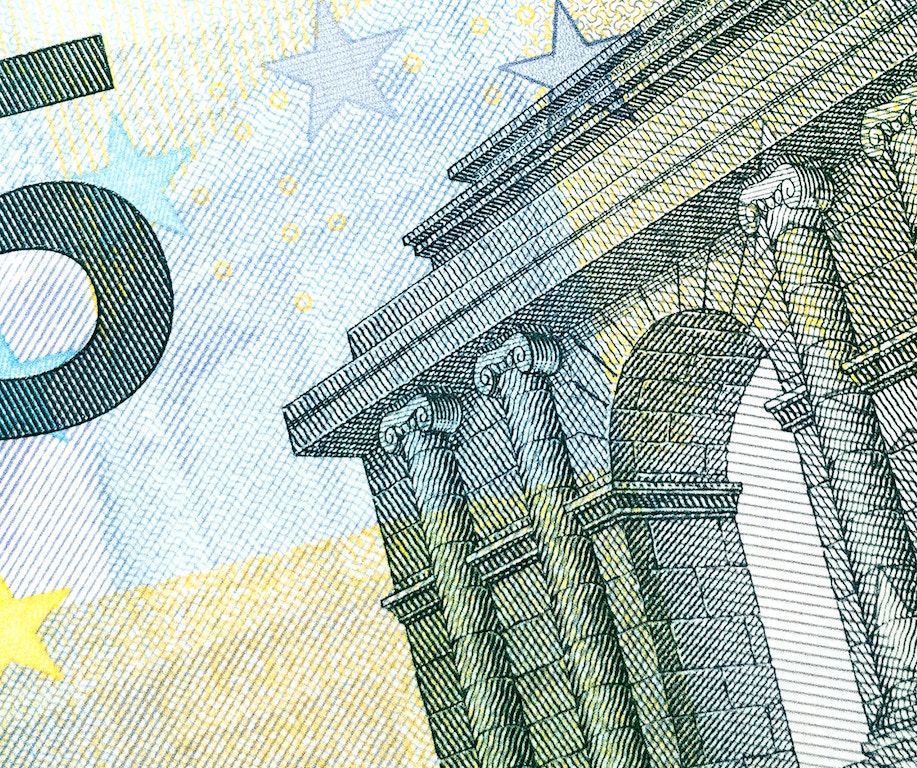 five euro note close up photo